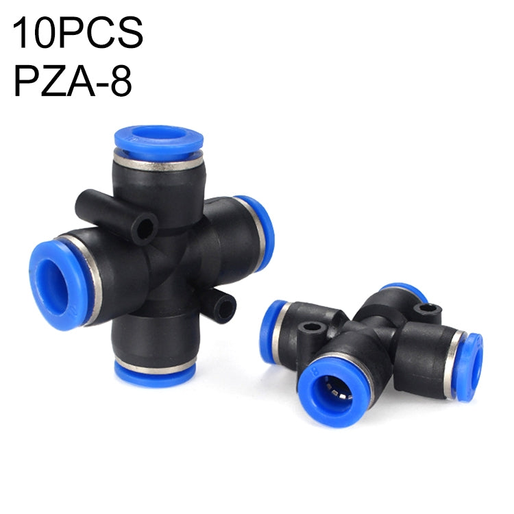 LAIZE 10pcs Plastic PZA Four-way Pneumatic Quick Fitting Connector — view 8