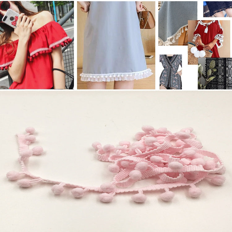 20 Yards Pompom Lace Ribbon Fur Ball Trim For Craft DIY Curtain Home Decorative Clothes Sewing Accessories