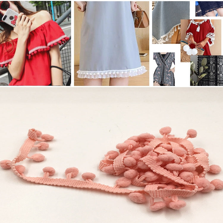 20 Yards Pompom Lace Ribbon Fur Ball Trim For Craft DIY Curtain Home Decorative Clothes Sewing Accessories