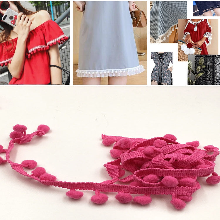 20 Yards Pompom Lace Ribbon Fur Ball Trim For Craft DIY Curtain Home Decorative Clothes Sewing Accessories