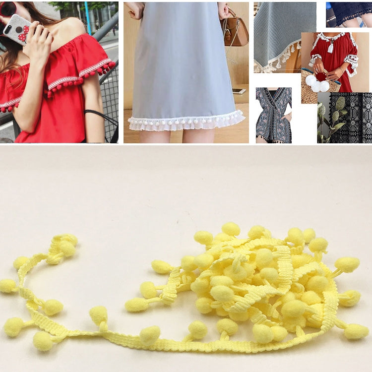 20 Yards Pompom Lace Ribbon Fur Ball Trim For Craft DIY Curtain Home Decorative Clothes Sewing Accessories