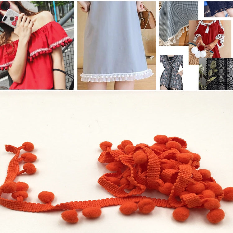 20 Yards Pompom Lace Ribbon Fur Ball Trim For Craft DIY Curtain Home Decorative Clothes Sewing Accessories