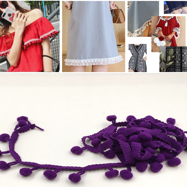 20 Yards Pompom Lace Ribbon Fur Ball Trim For Craft DIY Curtain Home Decorative Clothes Sewing Accessories