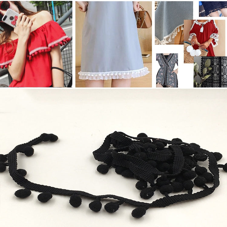 20 Yards Pompom Lace Ribbon Fur Ball Trim For Craft DIY Curtain Home Decorative Clothes Sewing Accessories