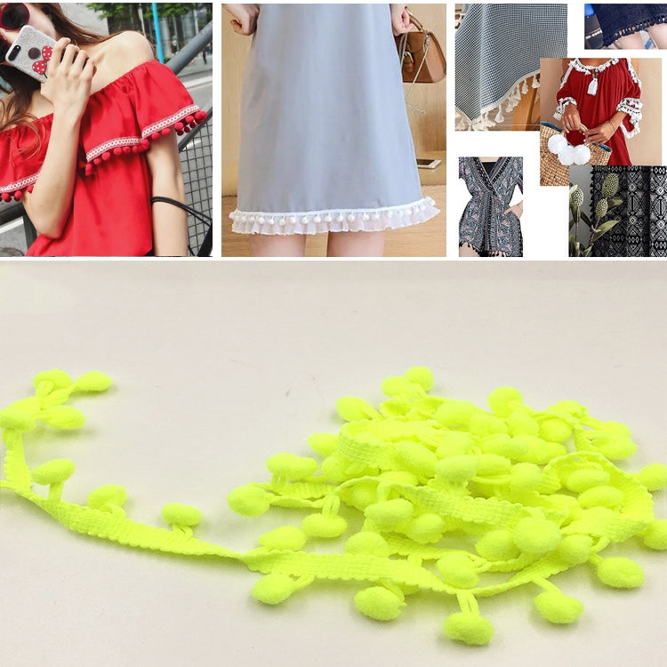 20 Yards Pompom Lace Ribbon Fur Ball Trim For Craft DIY Curtain Home Decorative Clothes Sewing Accessories