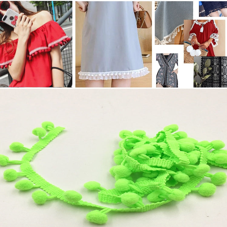 20 Yards Pompom Lace Ribbon Fur Ball Trim For Craft DIY Curtain Home Decorative Clothes Sewing Accessories