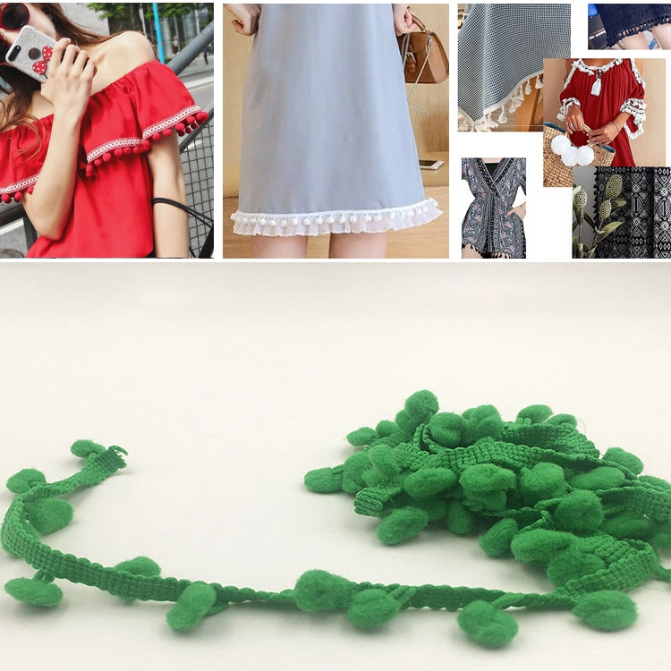20 Yards Pompom Lace Ribbon Fur Ball Trim For Craft DIY Curtain Home Decorative Clothes Sewing Accessories