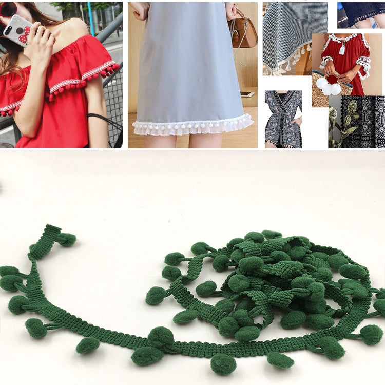 20 Yards Pompom Lace Ribbon Fur Ball Trim For Craft DIY Curtain Home Decorative Clothes Sewing Accessories