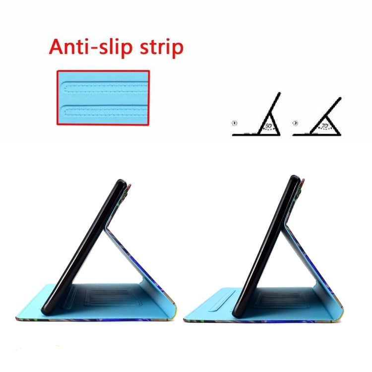 Coloured Drawing Stitching Smart Leather Tablet Case