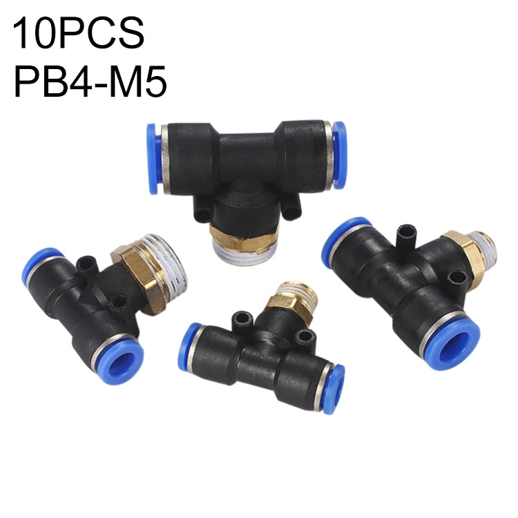 PB6-03 LAIZE 2pcs Plastic T-type Tee Male Thread Pneumatic Quick Connector — PB6-M5 (10pcs)