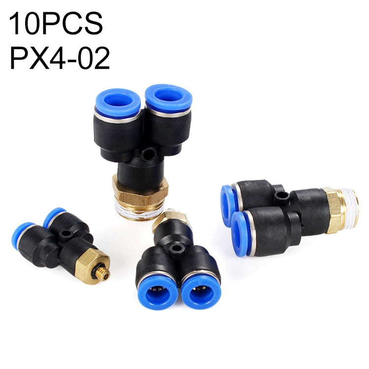 PX6-02 LAIZE 2pcs Plastic Y-type Tee Male Thread Pneumatic Quick Connector — PX6-04 (2pcs)