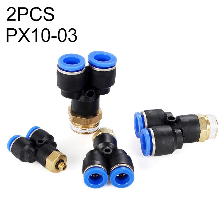 PX6-02 LAIZE 2pcs Plastic Y-type Tee Male Thread Pneumatic Quick Connector — PX12-04 (1pc)