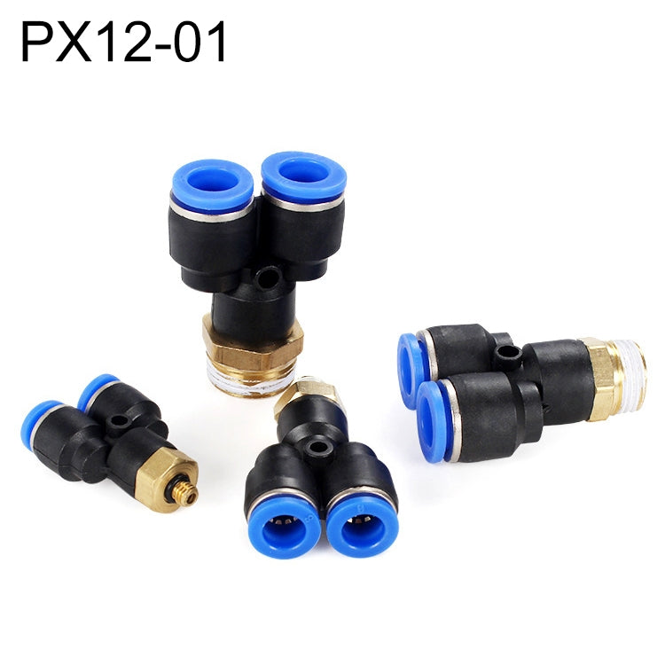 PX6-02 LAIZE 2pcs Plastic Y-type Tee Male Thread Pneumatic Quick Connector — view 23