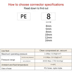 PE-10 LAIZE 2pcs PE T-type Tee Pneumatic Quick Fitting Connector — PE-6 (10pcs)