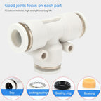 PE-10 LAIZE 2pcs PE T-type Tee Pneumatic Quick Fitting Connector — PE-10 (2pcs)