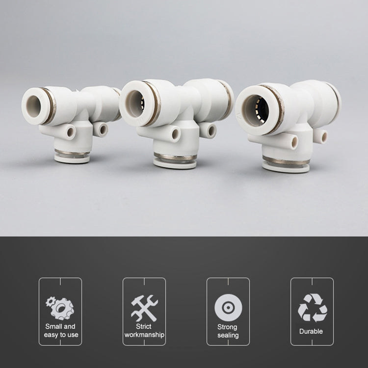 PE-10 LAIZE 2pcs PE T-type Tee Pneumatic Quick Fitting Connector — PE-12 (2pcs)