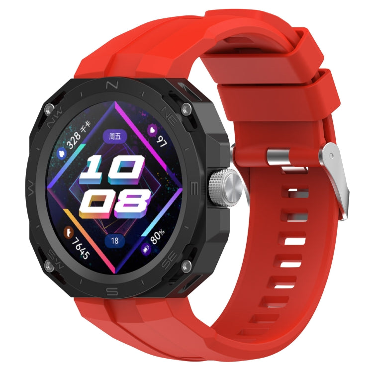 Monochrome Silicone Watch Band — Red