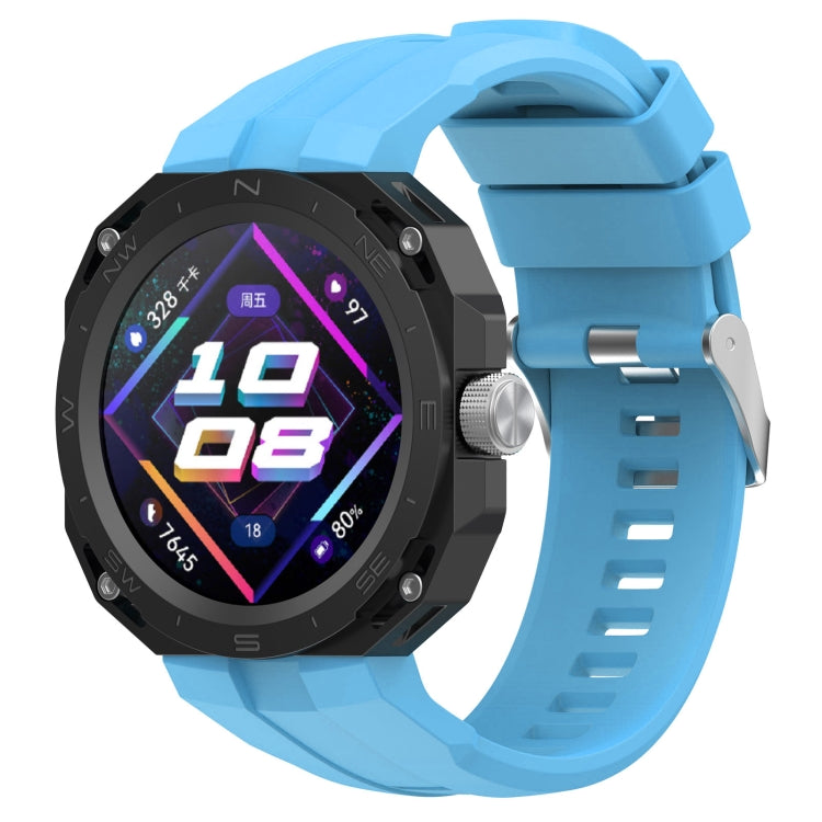 Monochrome Silicone Watch Band — Sky Blue