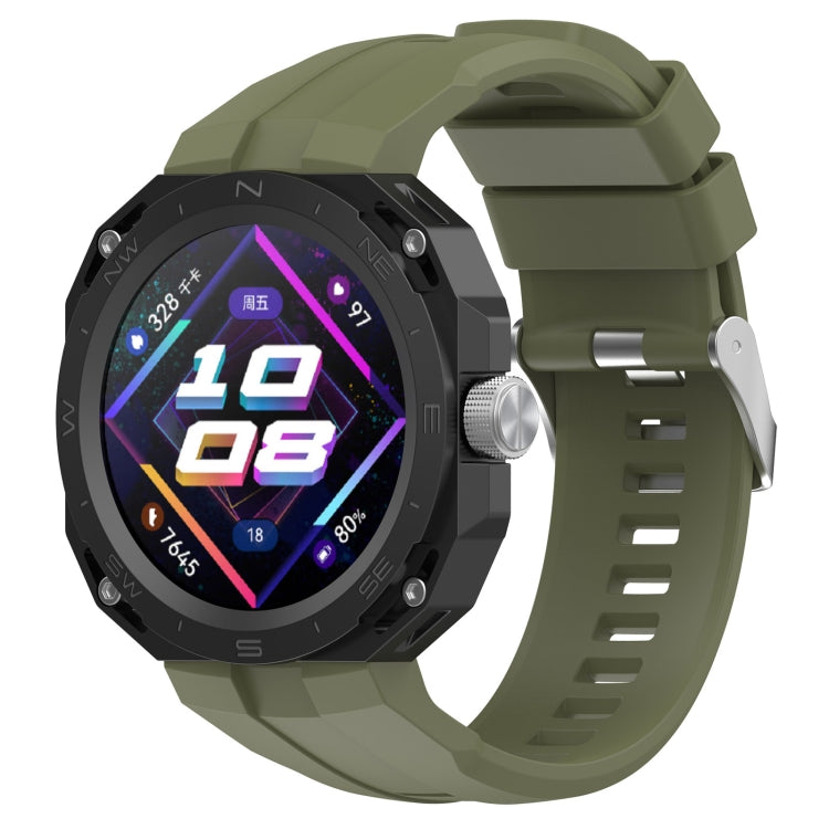 Monochrome Silicone Watch Band — Green