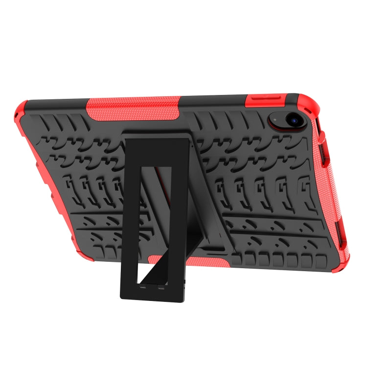 Tire Texture TPU + PC Tablet Case with Holder — Red
