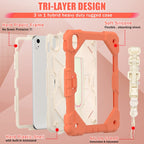 Contrast Color Robot Shockproof Silicon + PC Tablet Protective Case with Crossbody Rope — For iPad 10th Gen 10.9 2022