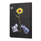 Colored Drawing Pattern Flip Leather Smart Tablet Case — Elephant