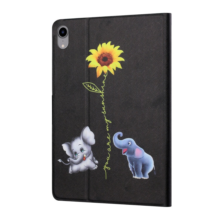Colored Drawing Pattern Flip Leather Smart Tablet Case — Elephant