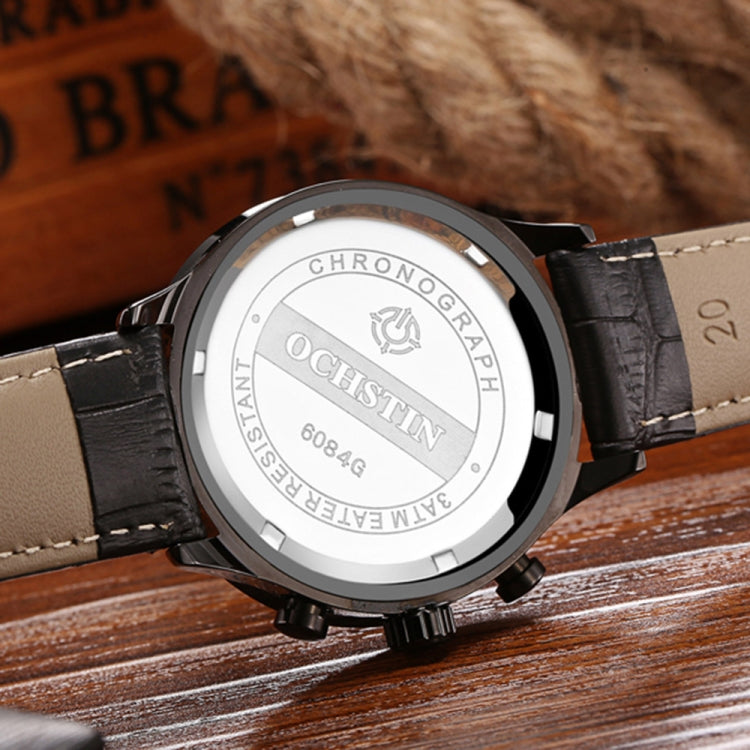 Multifunctional Quartz Waterproof Luminous Men Leather Watch — view 8