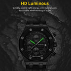 Multifunctional Quartz Waterproof TPU Strap Men Watch — Silver+Blue