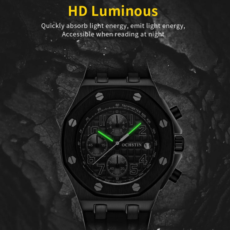 Multifunctional Quartz Waterproof TPU Strap Men Watch — Silver+Blue