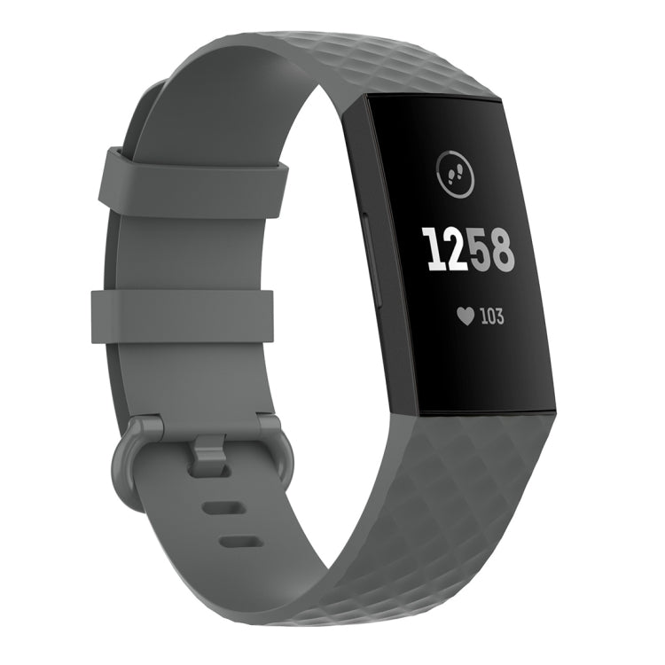 Silver Color Buckle TPU Wrist Strap Watch Band for Fitbit Charge 4 / Charge 4 SE / Charge 3 / Charge 3 SE