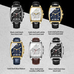 Multifunctional Quartz Waterproof Luminous Men Leather Watch — Silver Coffee