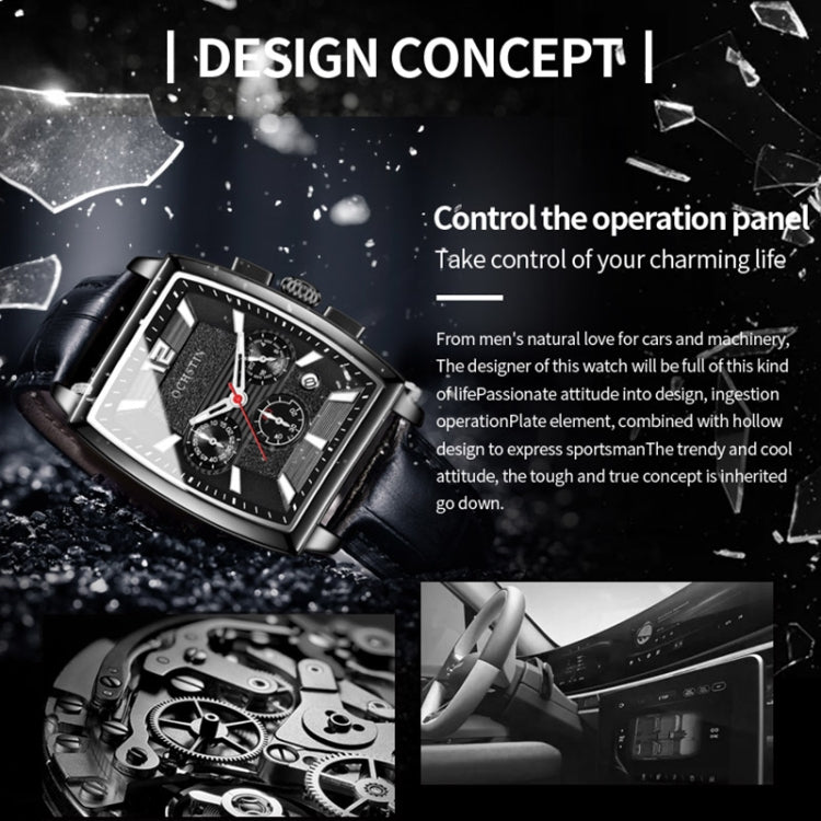 Multifunctional Quartz Waterproof Luminous Men Leather Watch — view 10