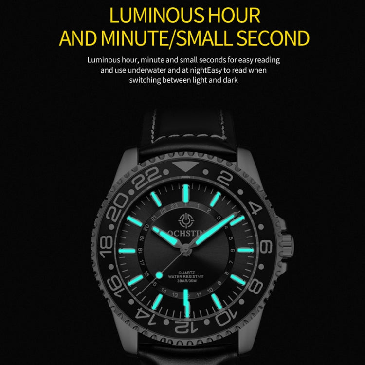 Multifunctional Quartz Waterproof Luminous Men Leather Watch — view 9