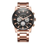 Multifunctional Quartz Waterproof Steel Strap Men Watch