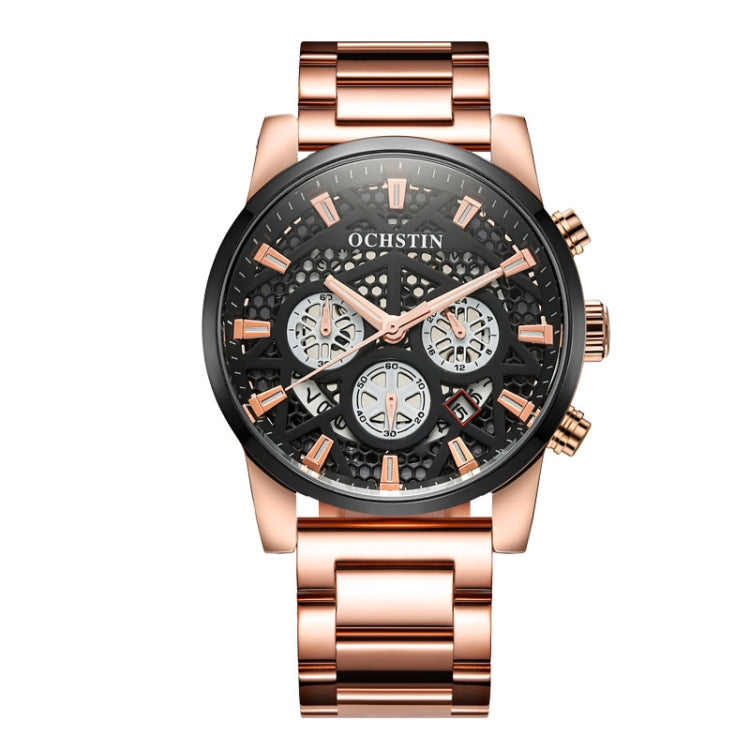 Multifunctional Quartz Waterproof Steel Strap Men Watch