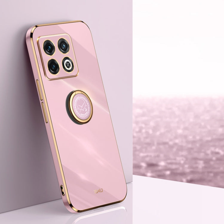 XINLI Straight Edge 6D Electroplate TPU Phone Case with Ring Holder