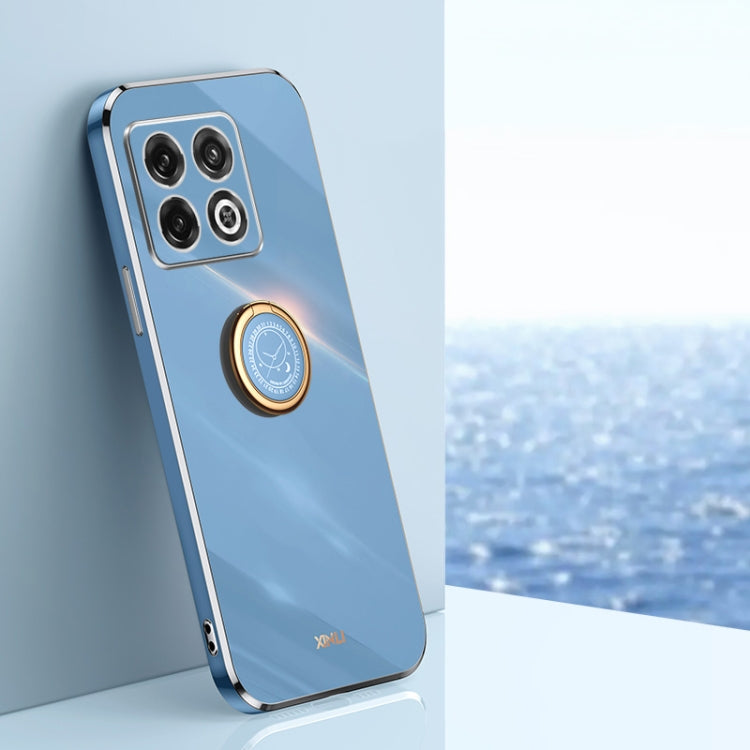 XINLI Straight Edge 6D Electroplate TPU Phone Case with Ring Holder