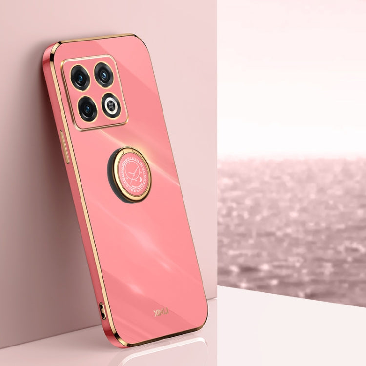 XINLI Straight Edge 6D Electroplate TPU Phone Case with Ring Holder