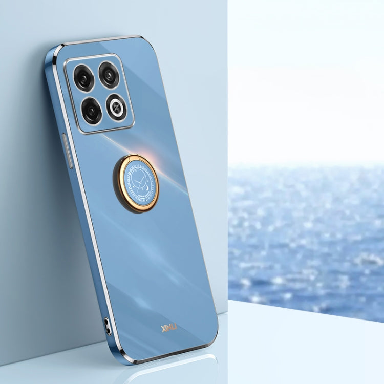 XINLI Straight Edge 6D Electroplate TPU Phone Case with Ring Holder
