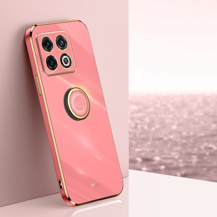 XINLI Straight Edge 6D Electroplate TPU Phone Case with Ring Holder