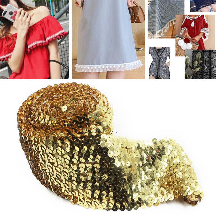 ZP000875 8 Rows Elastic Sequin Lace Webbing DIY Clothing Accessories, Size: 500 x 7.5cm — Rose Red