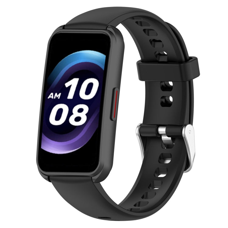 16mm Glossy Surface Silicone Watch Band — Black