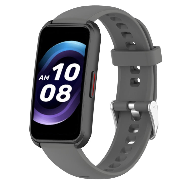 16mm Glossy Surface Silicone Watch Band — Dark Grey