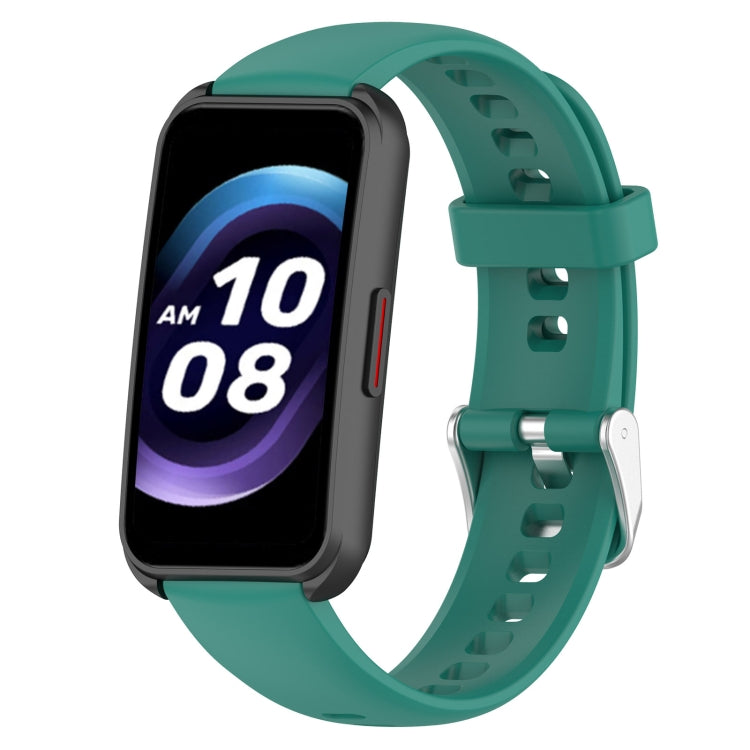 16mm Glossy Surface Silicone Watch Band — Pine Green