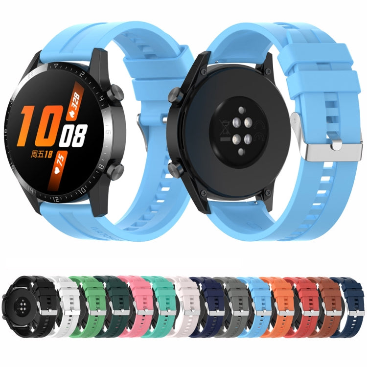 22mm Silicone Silver Buckle Watch Band — view 18