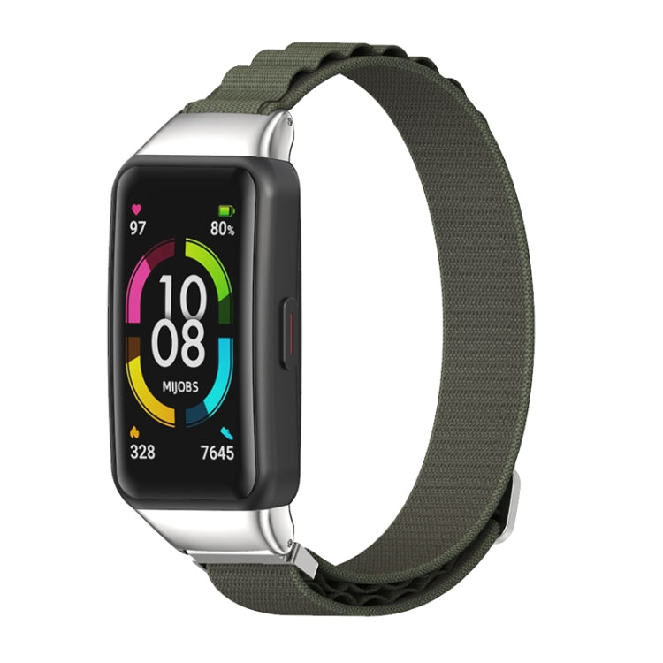 MIJOBS Nylon Breathable Watch Band — Black Silver
