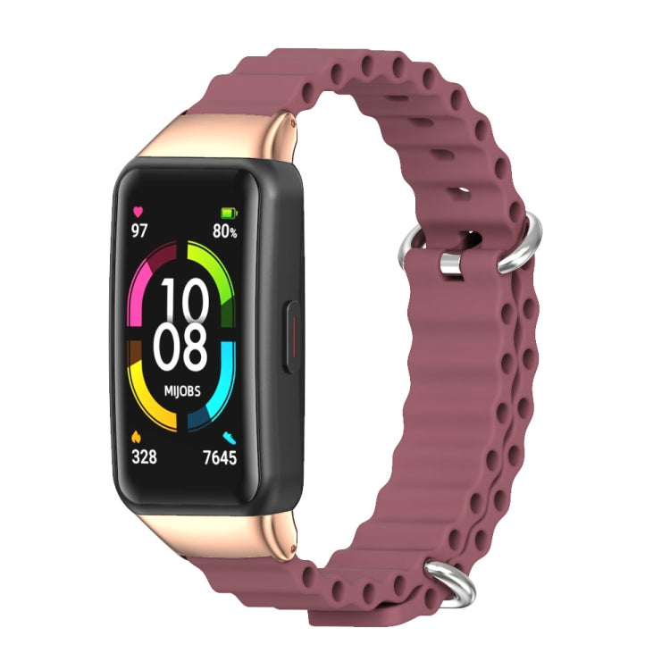 MIJOBS CS Marine Silicone Breathable Watch Band — Grey Silver