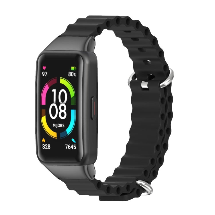 MIJOBS CS Marine Silicone Breathable Watch Band — For Huawei Band 7 / 7 NFC