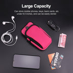 Zipper Double Pocket Multi Function Sports Arm Bag with Earphone Hole — Pink